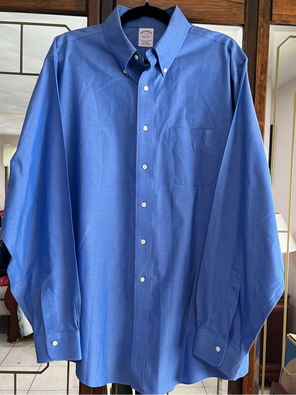 Brooks Brothers Traditional Fit Non- Iron Blue Button-Down Dress Shirt